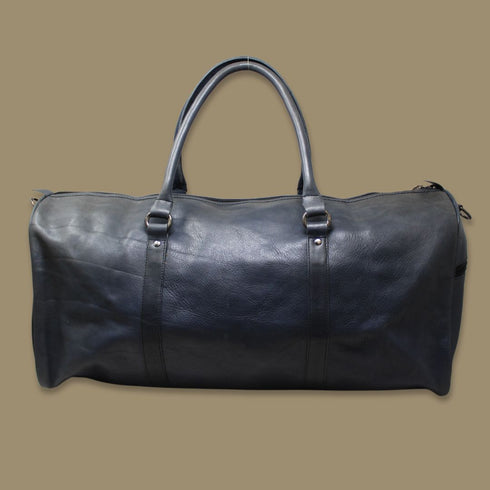 Shivansh Blue Genuine Leather Duffle Weekender Bag-Gs